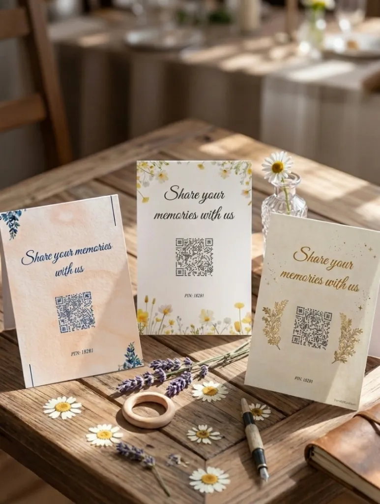 Place cards with EventQRCard QR code