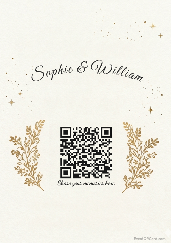 Wedding QR card template preview